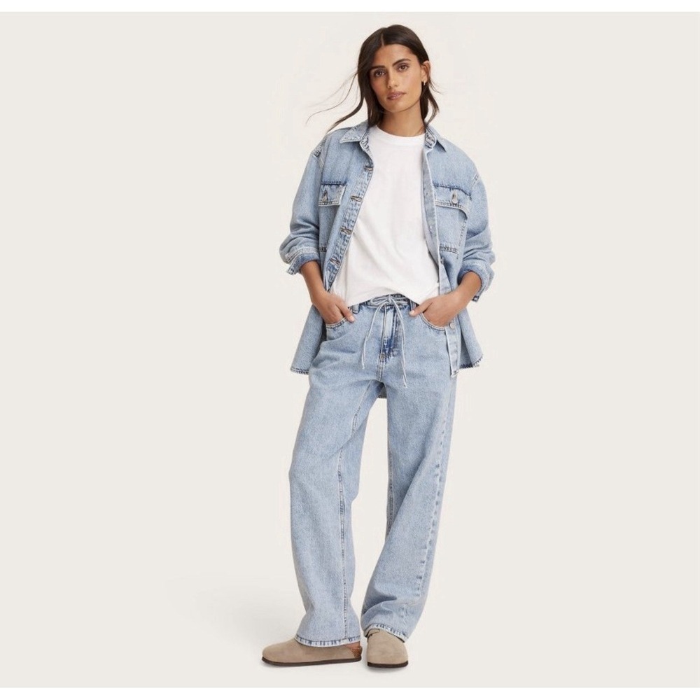 Women's Size 16 Mid-Rise Drawstring Baggy Jeans - Parke x Target Light Wash- NWT